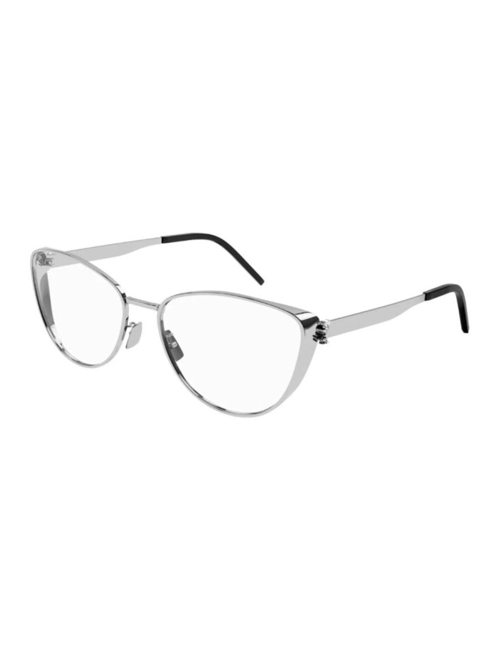New Saint Laurent SLM92 001 Eyeglasses – Silver Cat-Eye Metal Frame